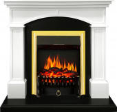 Royal Flame Каминокомплект Langford - Белый с черным с очагом Fobos FX Brass