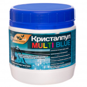 Дезинфицирующее средство Кристалпул MULTI BLUE 5 в 1 для бассейнов, таблетки 200 г, банка 0,6 кг