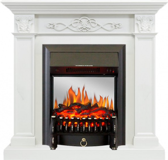 Royal Flame Каминокомплект Verona - Белый дуб с очагом Fobos FX M Black