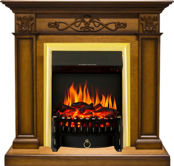 Royal Flame Каминокомплект Verona - Дуб антик с очагом Fobos FX Brass