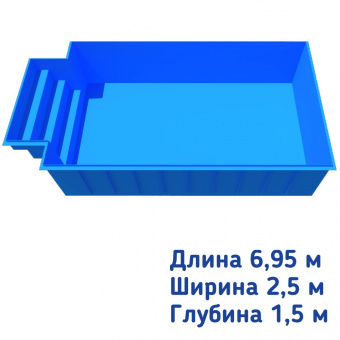 Полипропиленовый бассейн Римини Classic 2 с римской лестницей