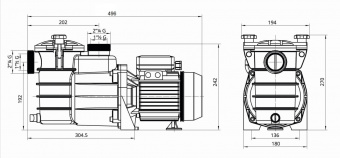 Насос с префильтром 18м3/ч PSH MINI-150M Н=10 1,1кВт 230В (морская вода) (1MIN0150M2V)