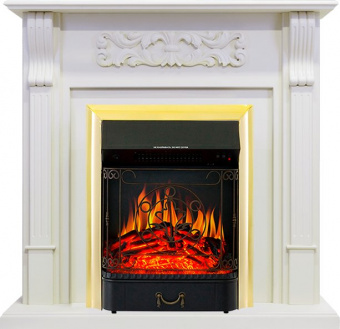 Royal Flame Каминокомплект Venice - Фактурный белый с очагом Majestic FX Brass