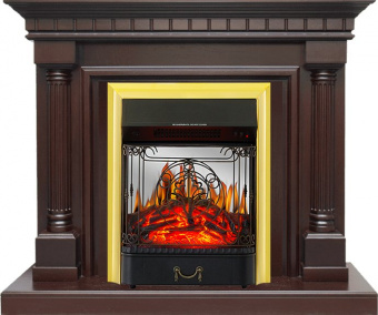 Royal Flame Каминокомплект Dallas - Темный дуб с очагом Majestic FX M Brass