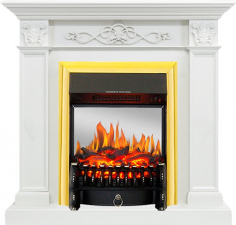 Royal Flame Каминокомплект Verona - Белый дуб с очагом Fobos FX M Brass
