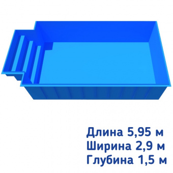 Полипропиленовый бассейн Анкона Classic 2 с римской лестницей