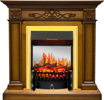 Royal Flame Каминокомплект Verona - Дуб антик с очагом Fobos FX M Brass