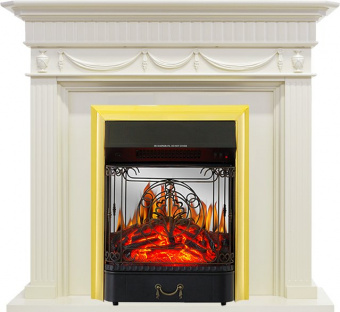 Royal Flame Каминокомплект Corfu - Слоновая кость с очагом Majestic FX M Brass