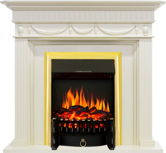 Royal Flame Каминокомплект Corfu - Слоновая кость с очагом Fobos FX Brass