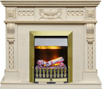 Dimplex Каминокомплект Corsica - Слоновая кость с патиной (Ширина 1100) с очагом Danville Antique Brass FB2