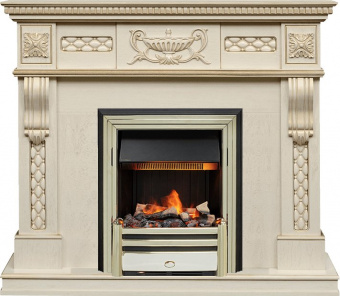 Dimplex Каминокомплект Corsica - Слоновая кость с патиной (Ширина 1100) с очагом Cavendish