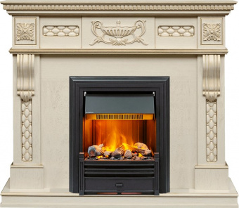 Dimplex Каминокомплект Corsica - Слоновая кость с патиной (Ширина 1100) с очагом Brookline Black