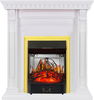 Royal Flame Каминокомплект Orlean - Белый с очагом Majestic FX M Brass