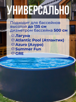 Чаша круглая для бассейна 500 х 140 см. 0.6/0.6 мм. Голубая фото